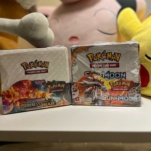 Pokemon Lot of 2 Sword & Shield Sun & Moon /Darkness Ablaze Factory Sealed